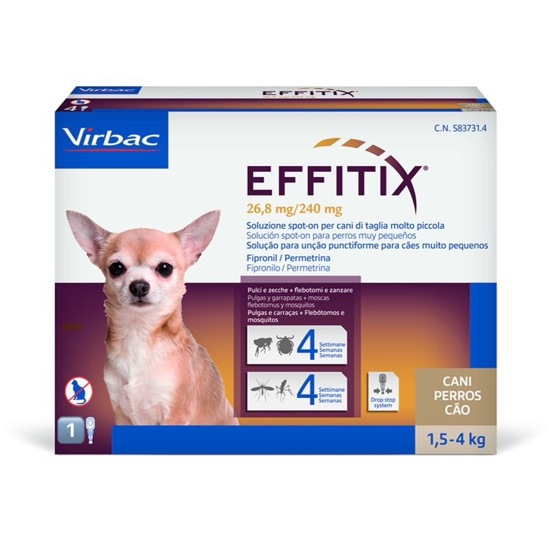Antiparasitario externo pipeta Effitix perros 
pequeños 1.5-4 Kg