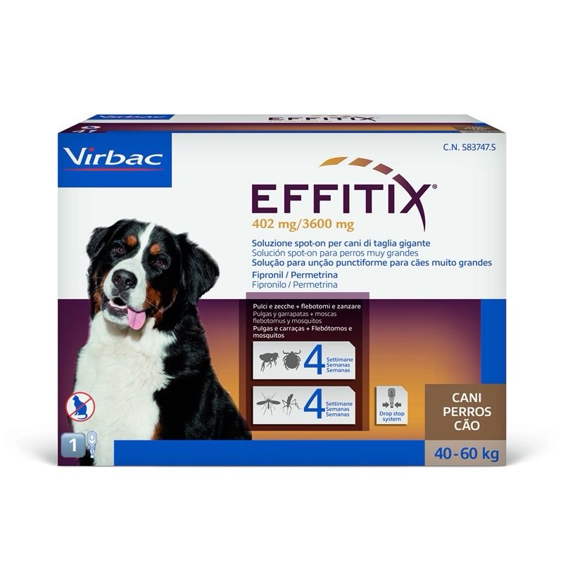 Antiparasitario externo pipeta Effitix  Perros Muy Grandes 40-60 Kg